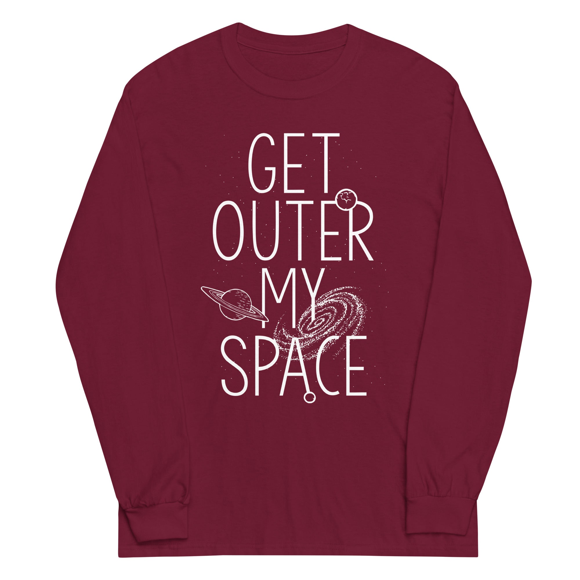 Get Outer My Space Unisex Long Sleeve Tee Hoodie, Sweatshirt | CoreVibeTees.com (Image 3)