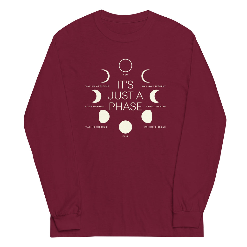 It's Just A Phase Unisex Long Sleeve Tee Hoodie, Sweatshirt | CoreVibeTees.com (Image 4)
