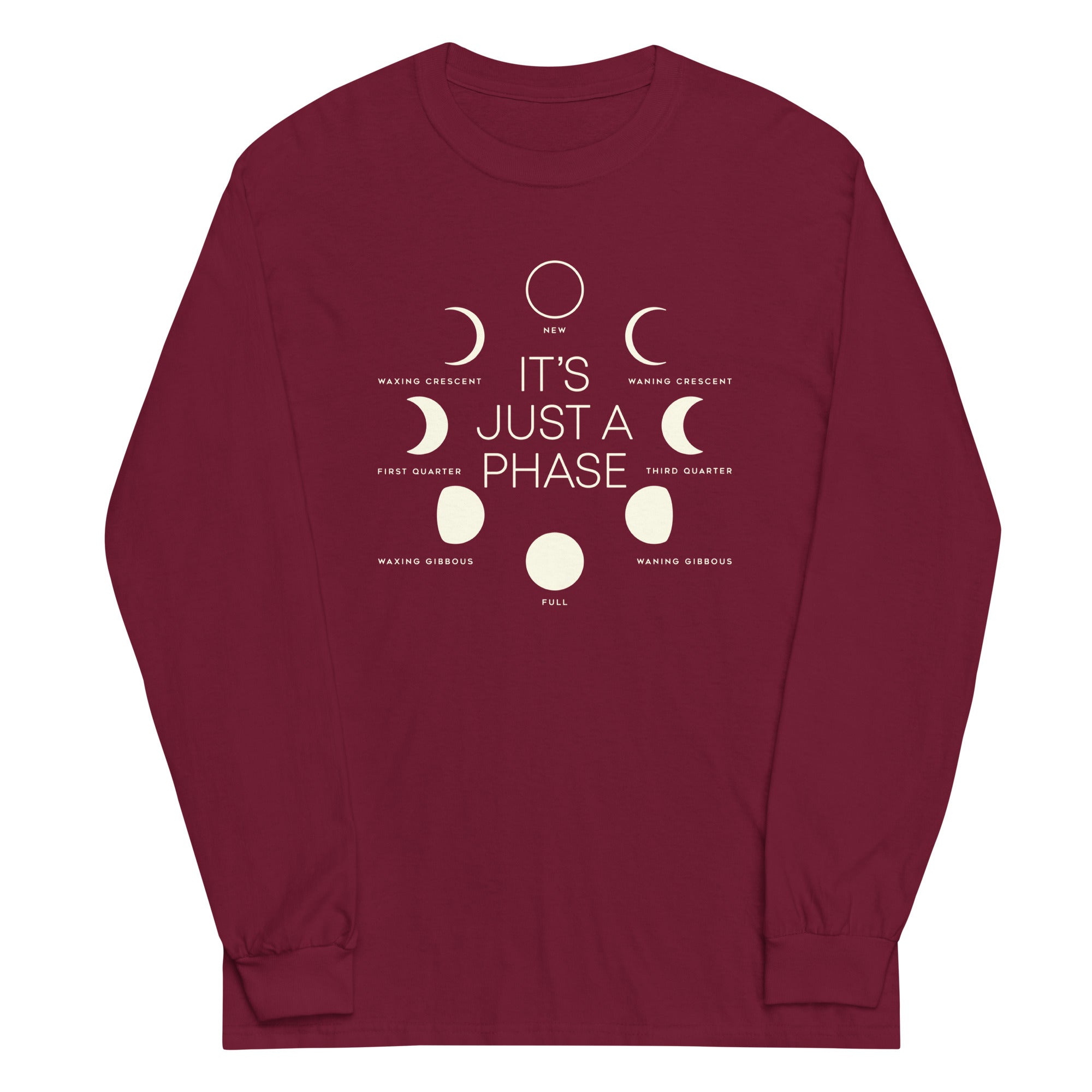 It's Just A Phase Unisex Long Sleeve Tee Hoodie, Sweatshirt | CoreVibeTees.com (Image 4)