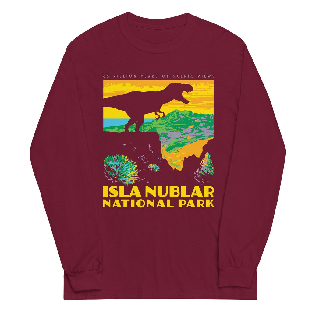 Isla Nublar National Park Unisex Long Sleeve Tee Hoodie, Sweatshirt | CoreVibeTees.com (Image 3)