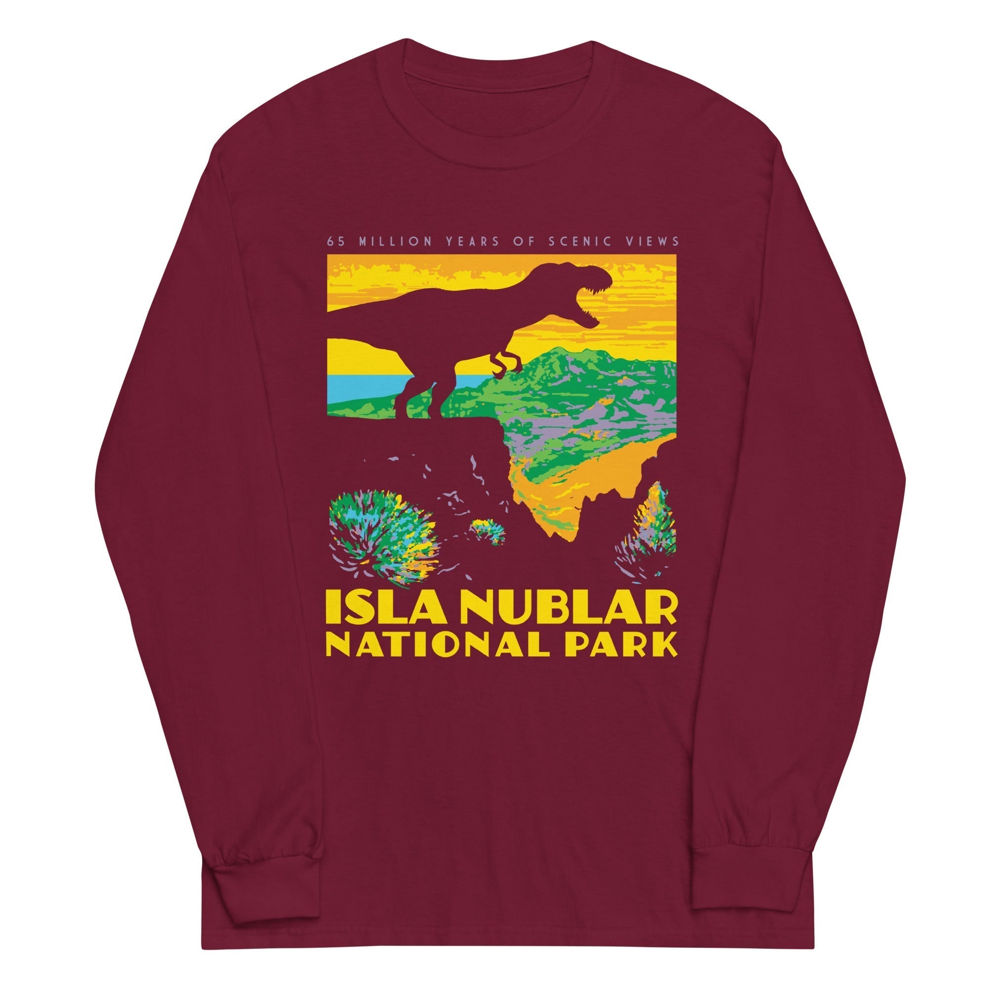 Isla Nublar National Park Unisex Long Sleeve Tee Hoodie, Sweatshirt | CoreVibeTees.com (Image 3)