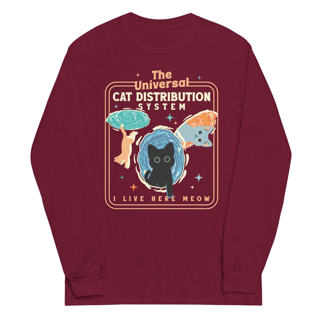 The Universal Cat Distribution System Unisex Long Sleeve Tee Hoodie, Sweatshirt | CoreVibeTees.com (Image 3)