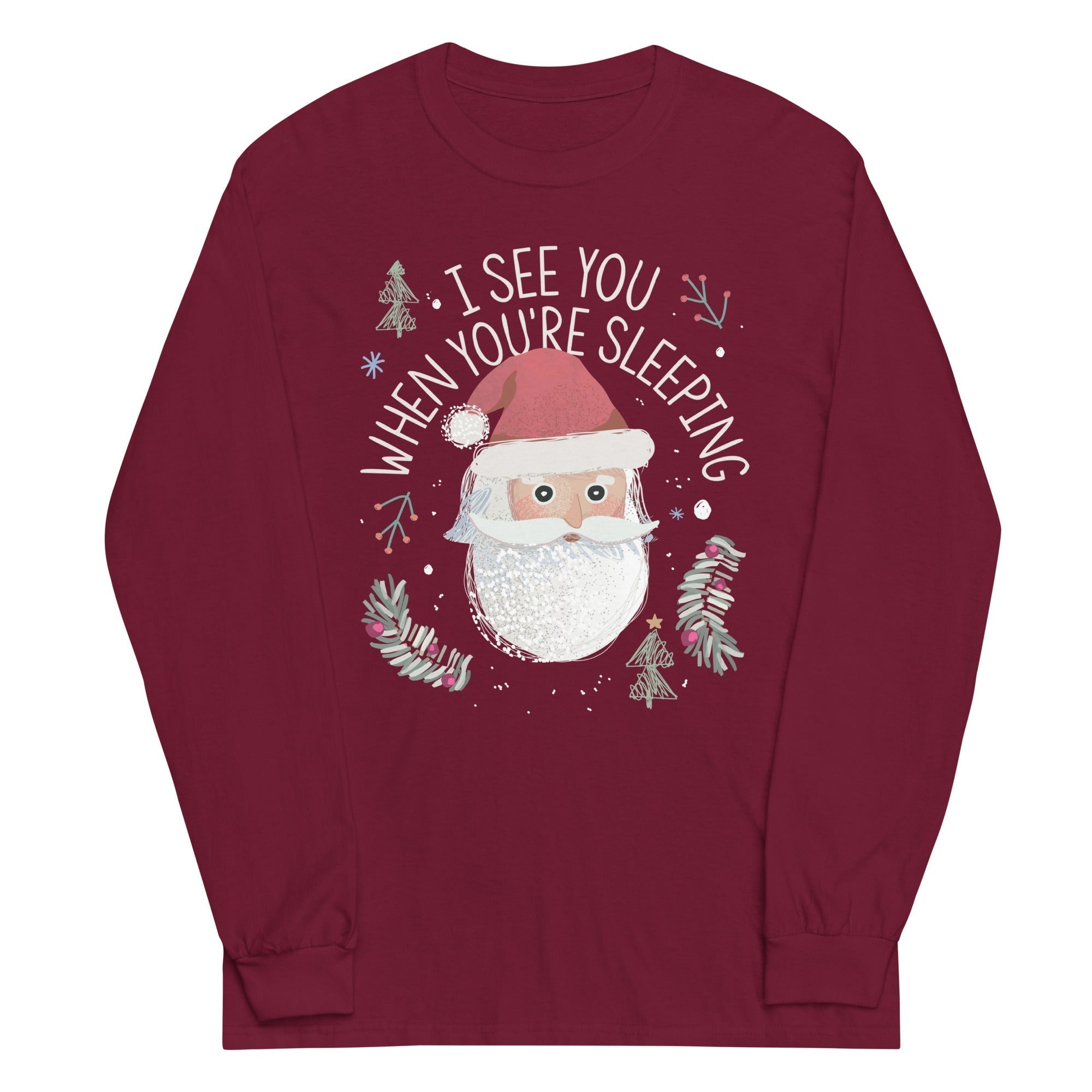 I See You When You're Sleeping Unisex Long Sleeve Tee Hoodie, Sweatshirt | CoreVibeTees.com (Image 3)