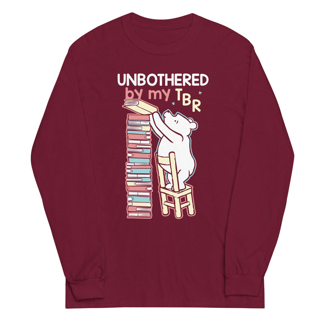 Unbothered By My TBR Unisex Long Sleeve Tee Hoodie, Sweatshirt | CoreVibeTees.com (Image 4)