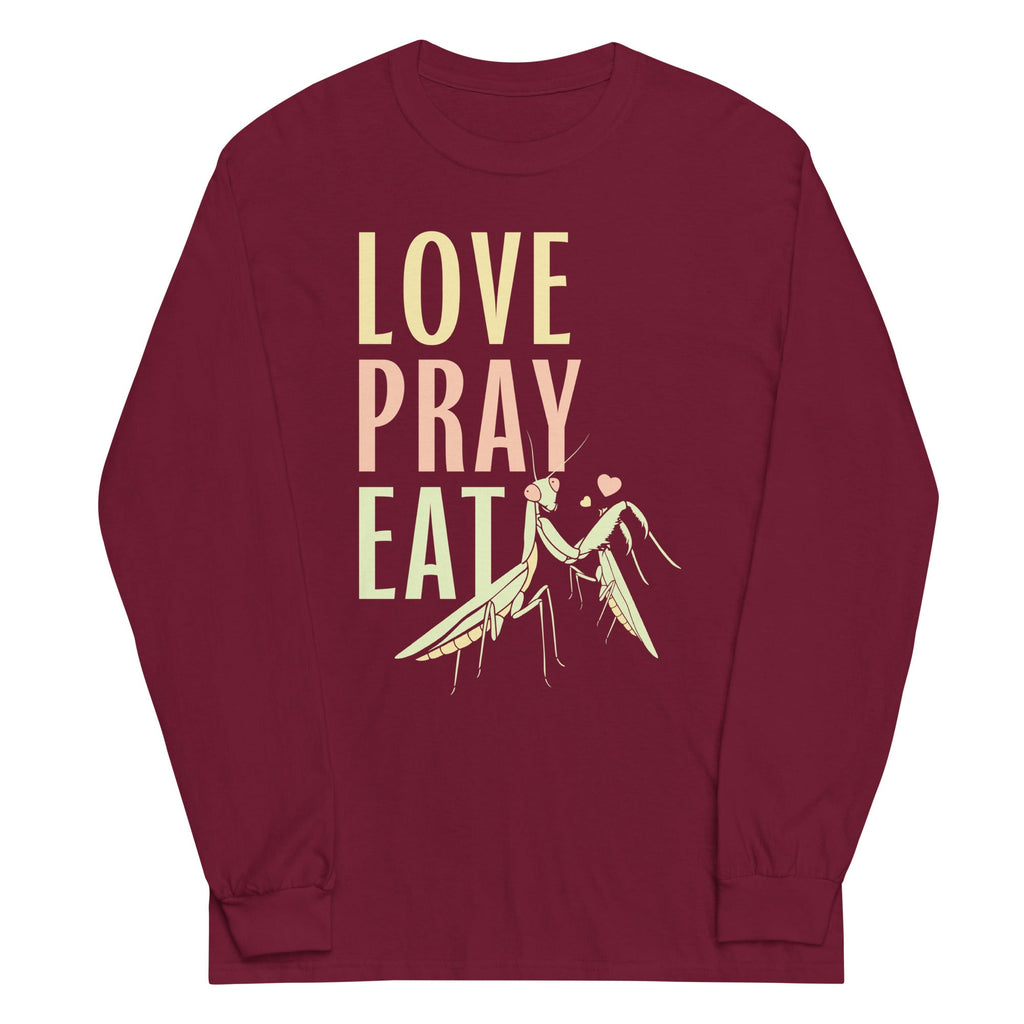 Love Pray Eat Unisex Long Sleeve Tee Hoodie, Sweatshirt | CoreVibeTees.com (Image 3)