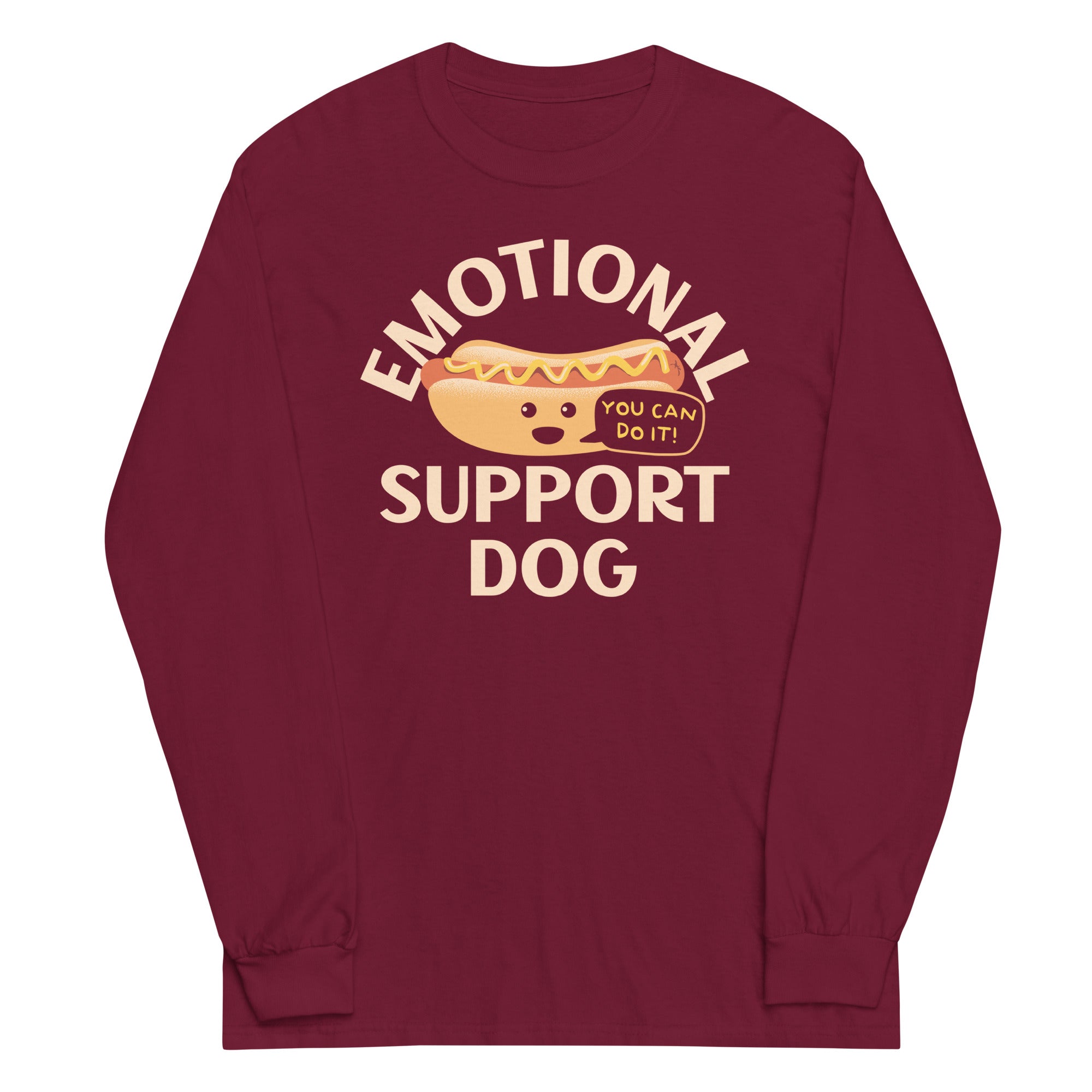 Emotional Support Dog Unisex Long Sleeve Tee Hoodie, Sweatshirt | CoreVibeTees.com (Image 2)