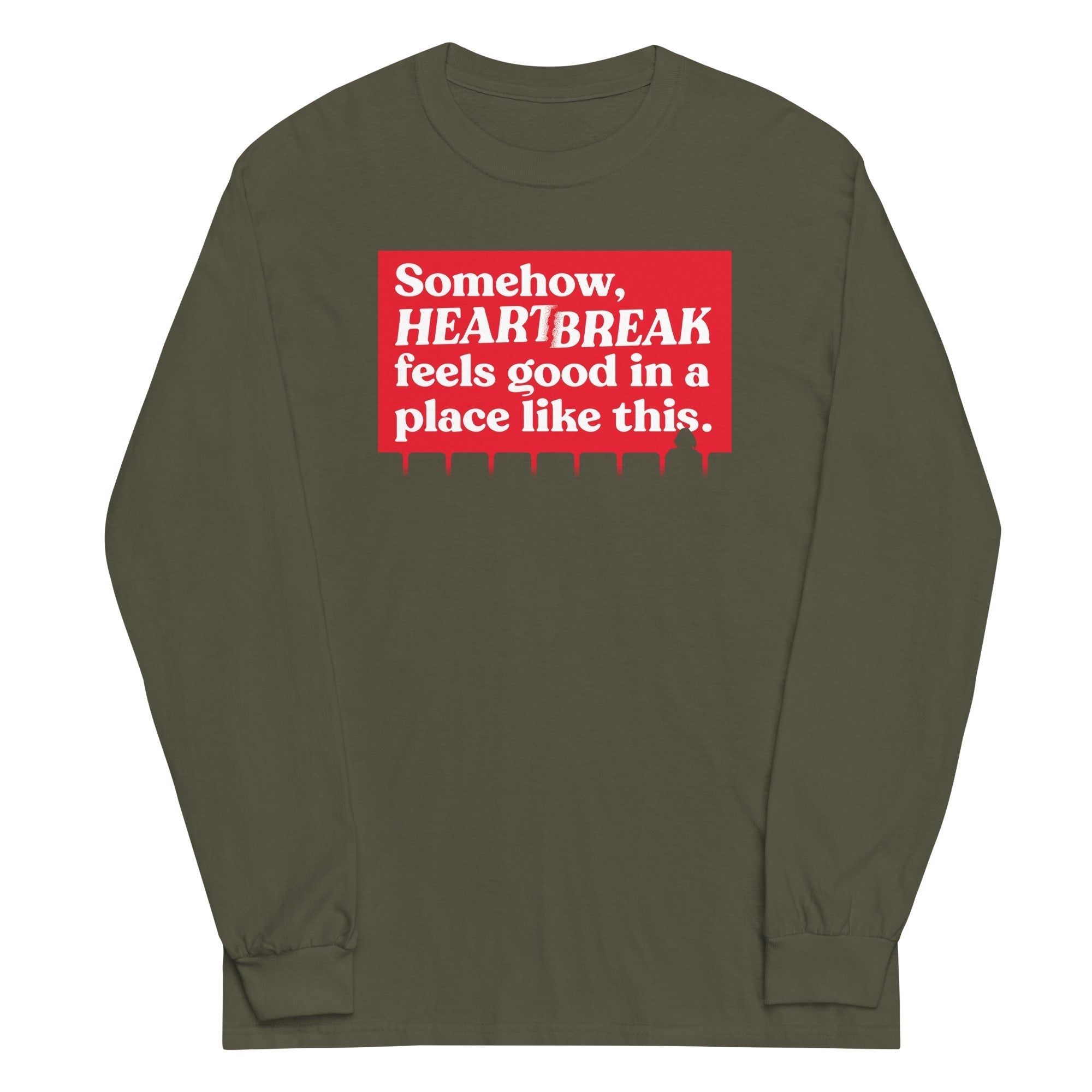 Somehow, Heartbreak Feels Good Unisex Long Sleeve Tee Hoodie, Sweatshirt | CoreVibeTees.com (Image 3)