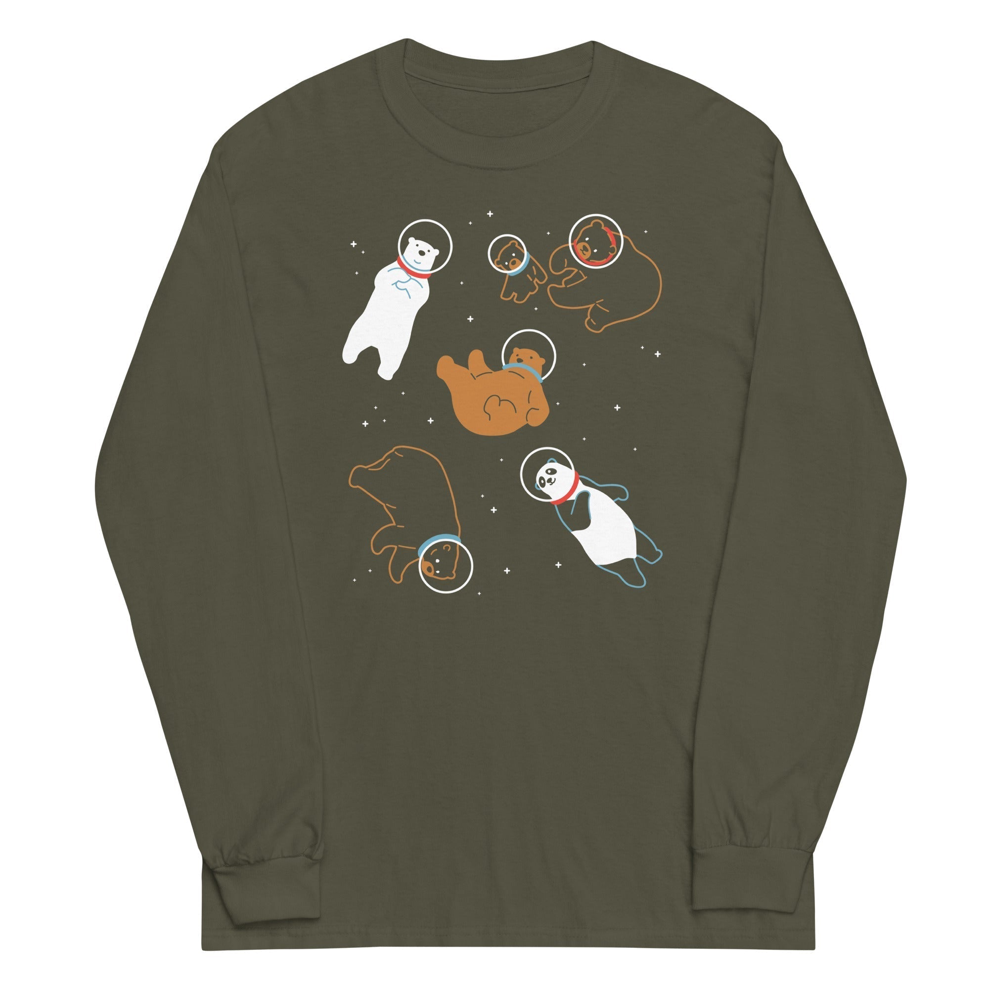 Bears In Space Unisex Long Sleeve Tee Hoodie, Sweatshirt | CoreVibeTees.com (Image 3)