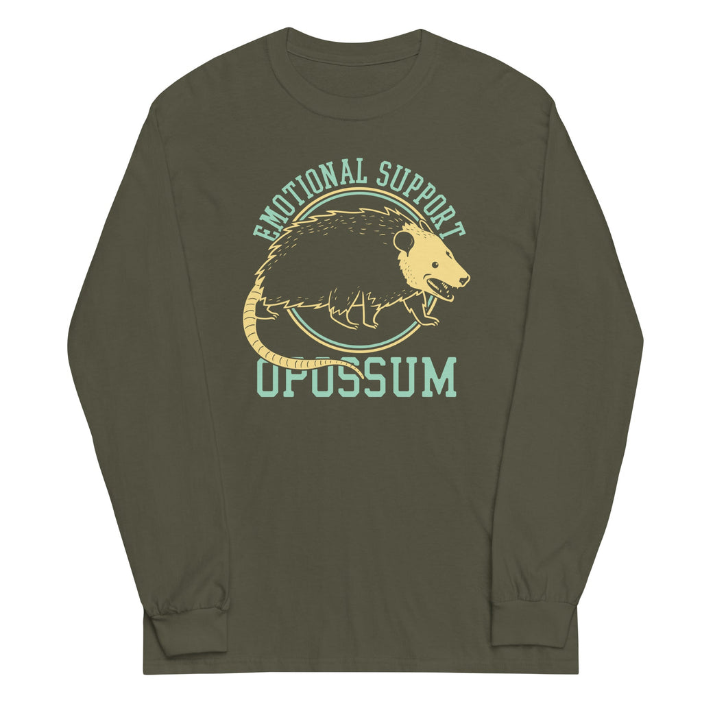 Emotional Support Opossum Unisex Long Sleeve Tee Hoodie, Sweatshirt | CoreVibeTees.com (Image 1)