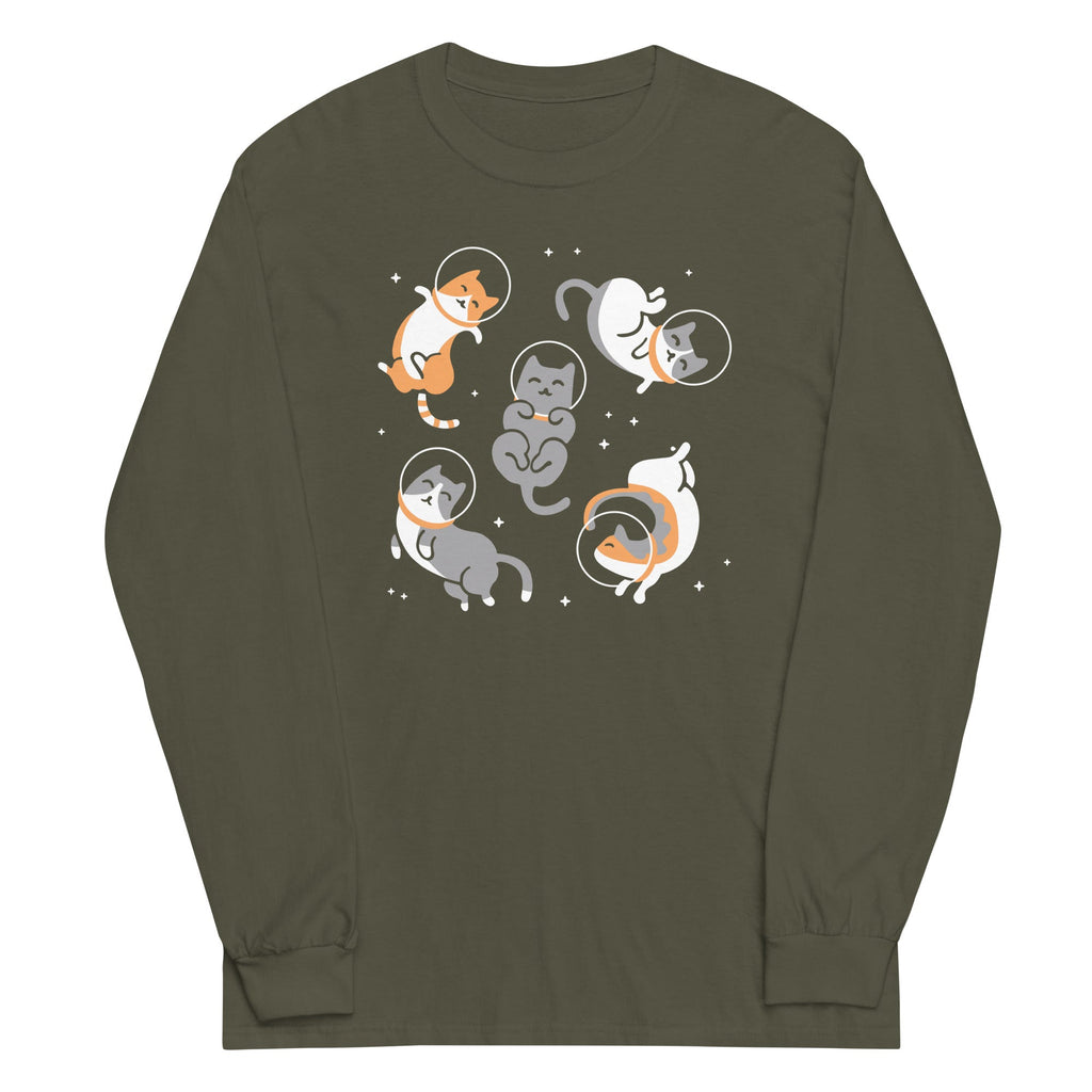 Cats In Space Unisex Long Sleeve Tee Hoodie, Sweatshirt | CoreVibeTees.com (Image 5)