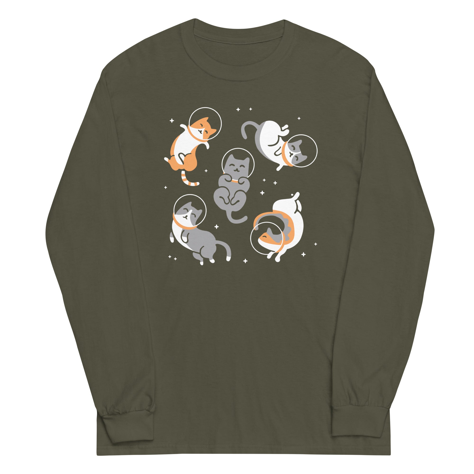 Cats In Space Unisex Long Sleeve Tee Hoodie, Sweatshirt | CoreVibeTees.com (Image 5)