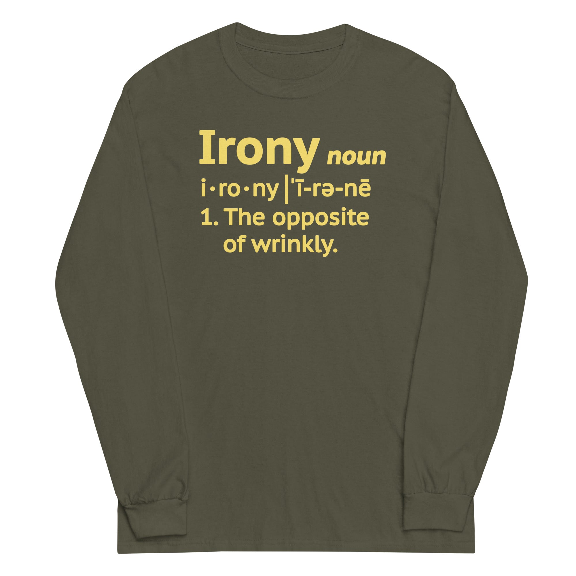 Irony Definition Unisex Long Sleeve Tee Hoodie, Sweatshirt | CoreVibeTees.com (Image 5)