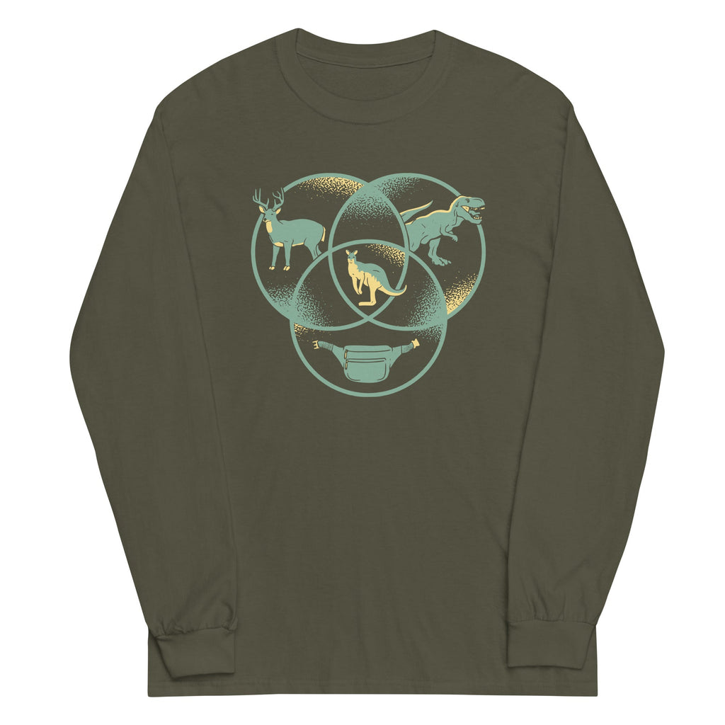 Kangaroo Venn Diagram Unisex Long Sleeve Tee Hoodie, Sweatshirt | CoreVibeTees.com (Image 1)