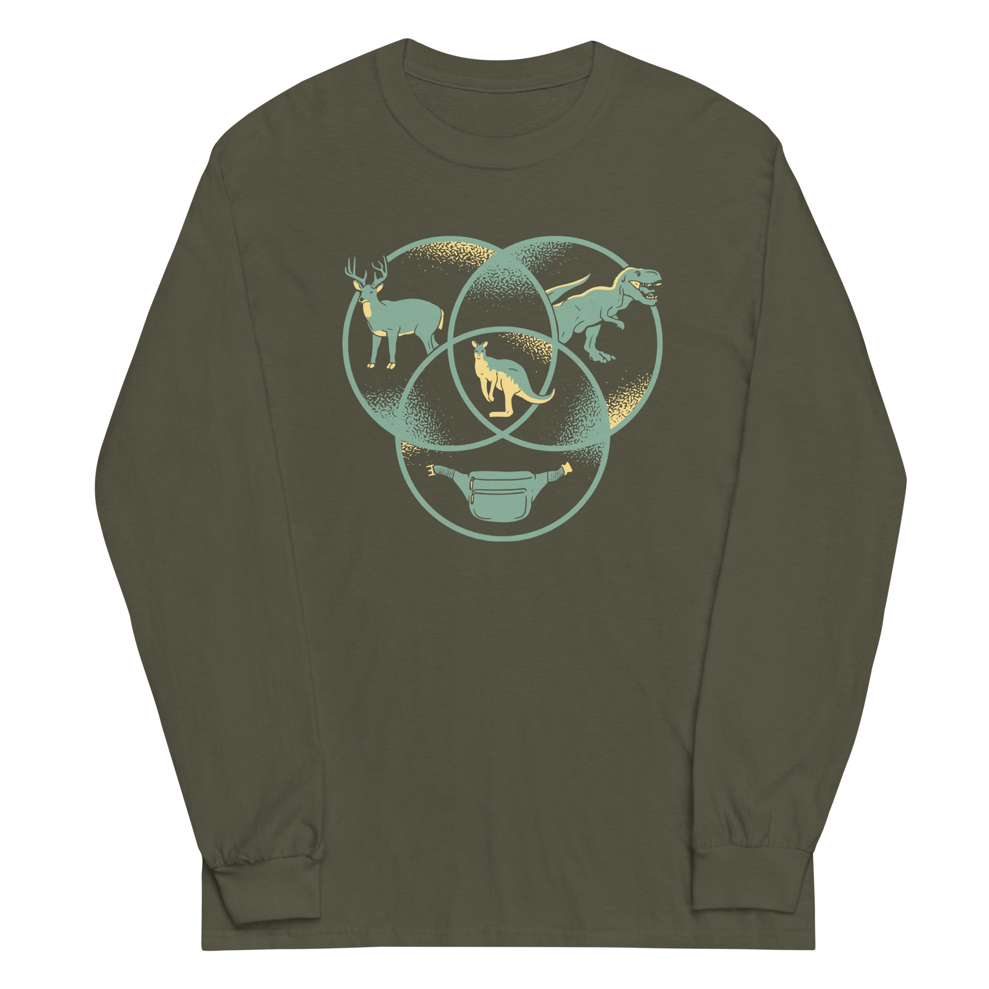 Kangaroo Venn Diagram Unisex Long Sleeve Tee Hoodie, Sweatshirt | CoreVibeTees.com (Image 1)
