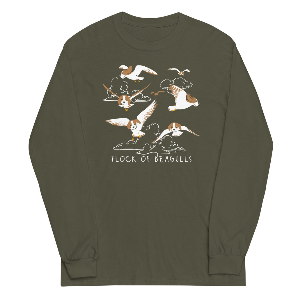 Flock Of Beagulls Unisex Long Sleeve Tee Hoodie, Sweatshirt | CoreVibeTees.com (Image 3)
