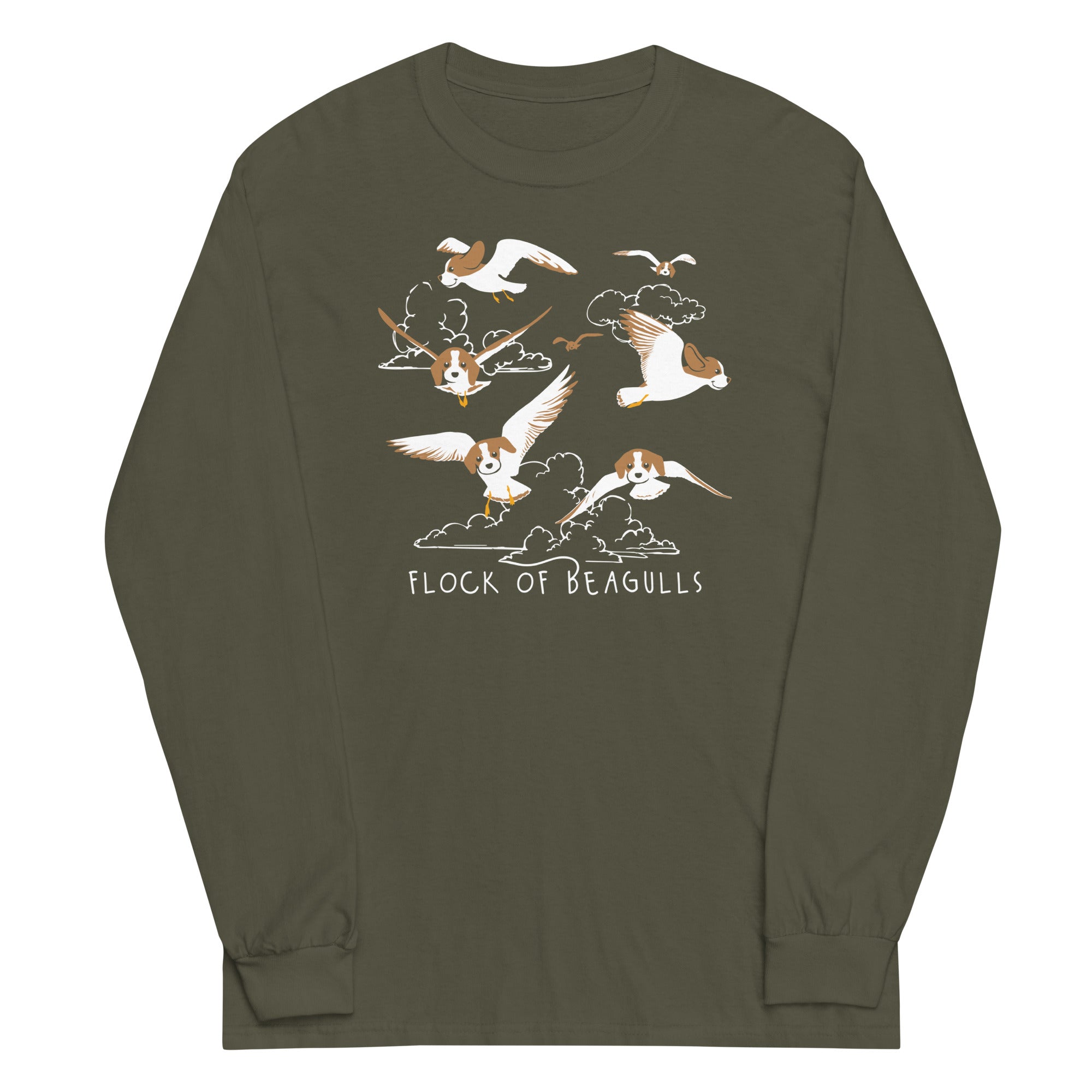 Flock Of Beagulls Unisex Long Sleeve Tee Hoodie, Sweatshirt | CoreVibeTees.com (Image 3)