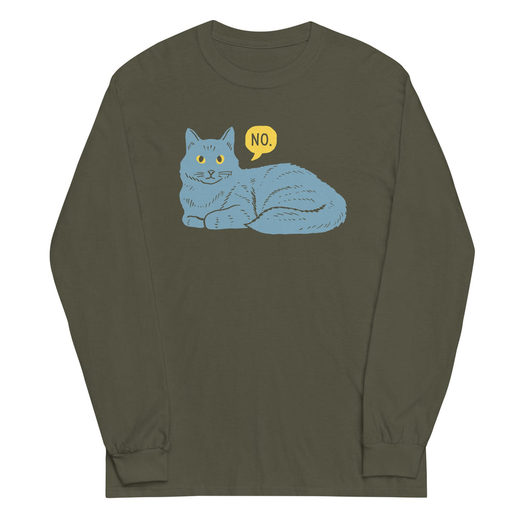 No Cat Unisex Long Sleeve Tee Hoodie, Sweatshirt | CoreVibeTees.com (Image 4)