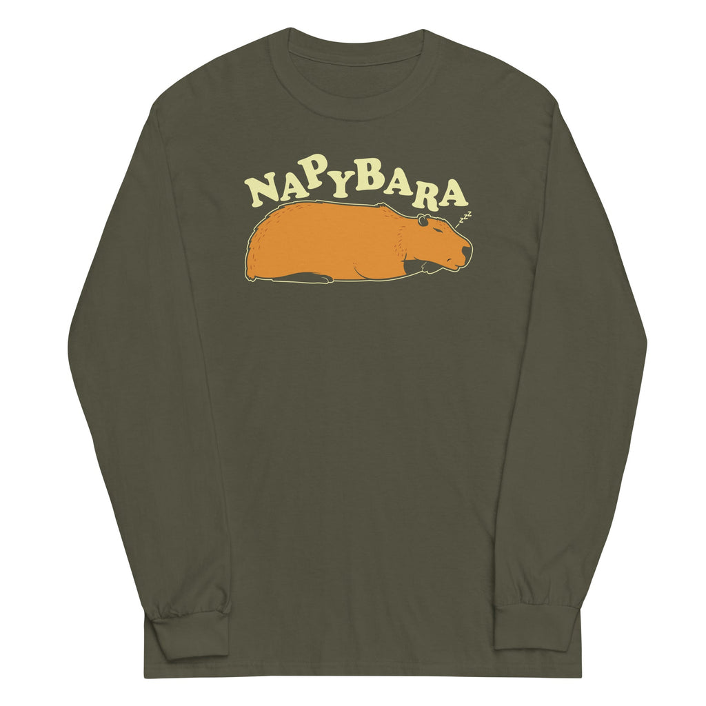 Napybara Unisex Long Sleeve Tee Hoodie, Sweatshirt | CoreVibeTees.com (Image 3)