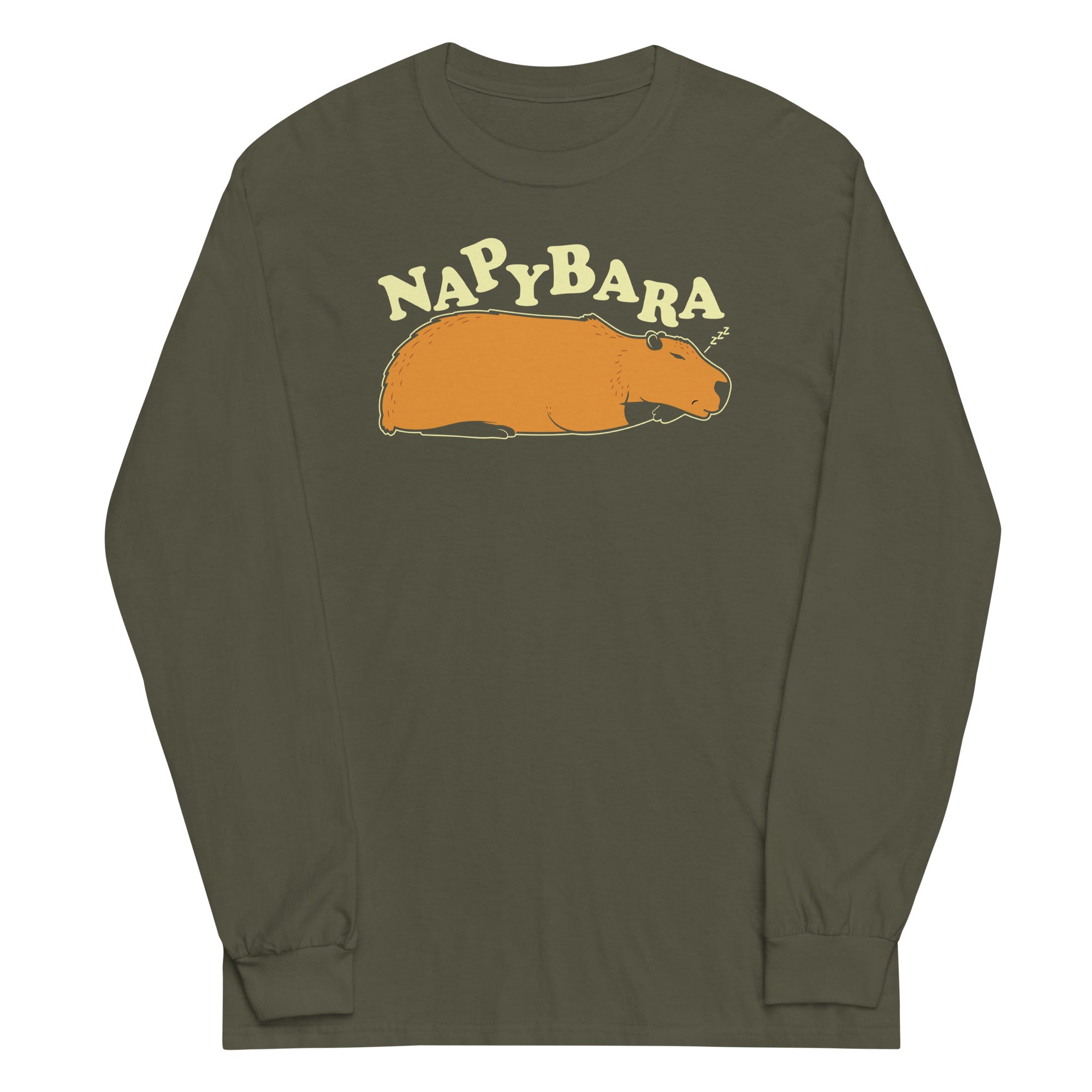 Napybara Unisex Long Sleeve Tee Hoodie, Sweatshirt | CoreVibeTees.com (Image 3)