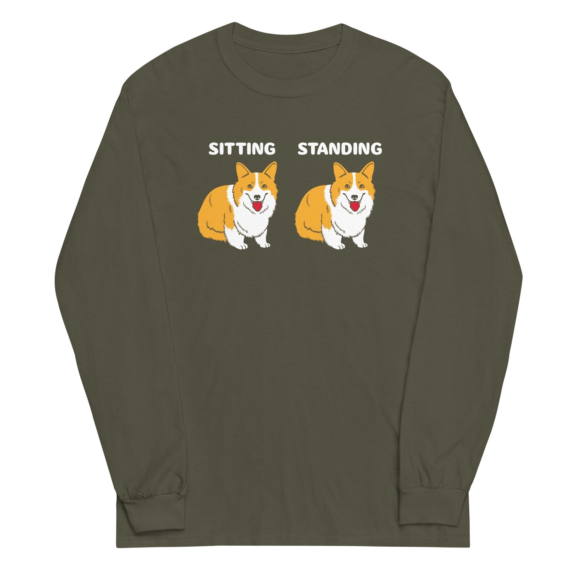 Corgi Sitting And Standing Unisex Long Sleeve Tee Hoodie, Sweatshirt | CoreVibeTees.com (Image 5)