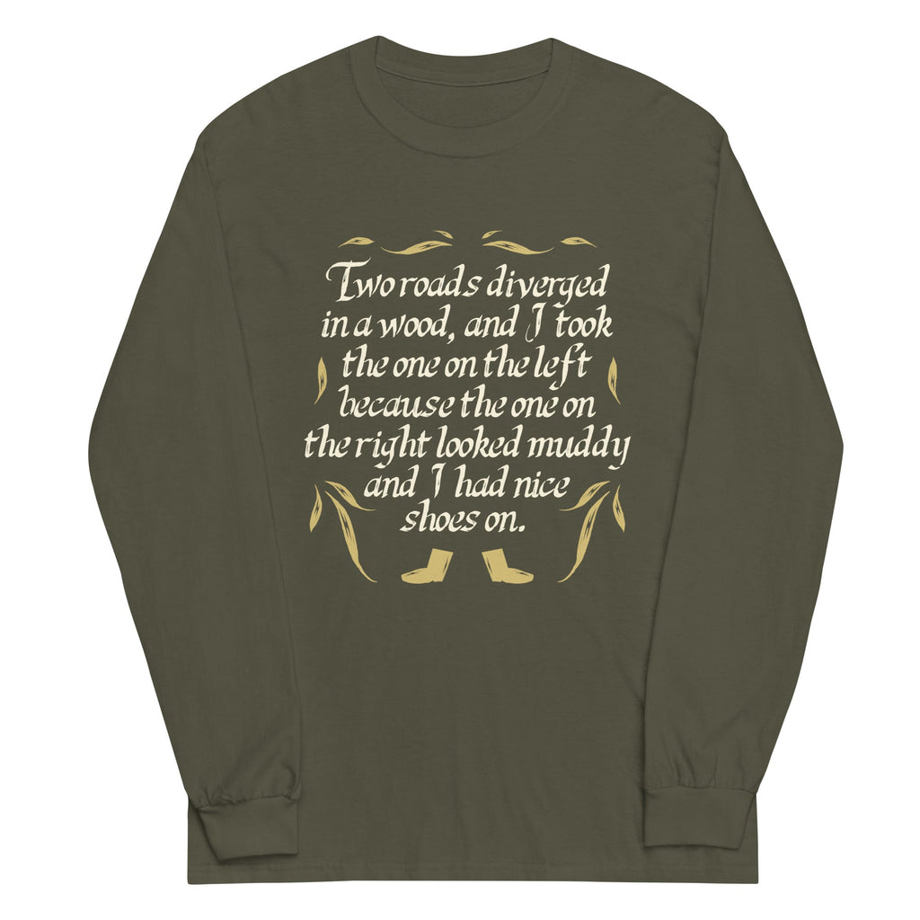 Two Roads Diverged Unisex Long Sleeve Tee Hoodie, Sweatshirt | CoreVibeTees.com (Image 5)