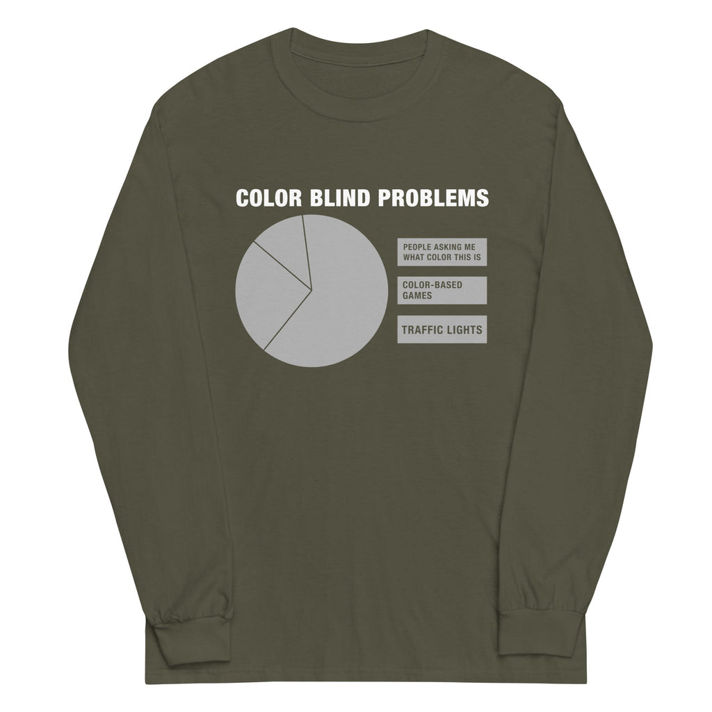 Color Blind Problems Unisex Long Sleeve Tee Hoodie, Sweatshirt | CoreVibeTees.com (Image 5)