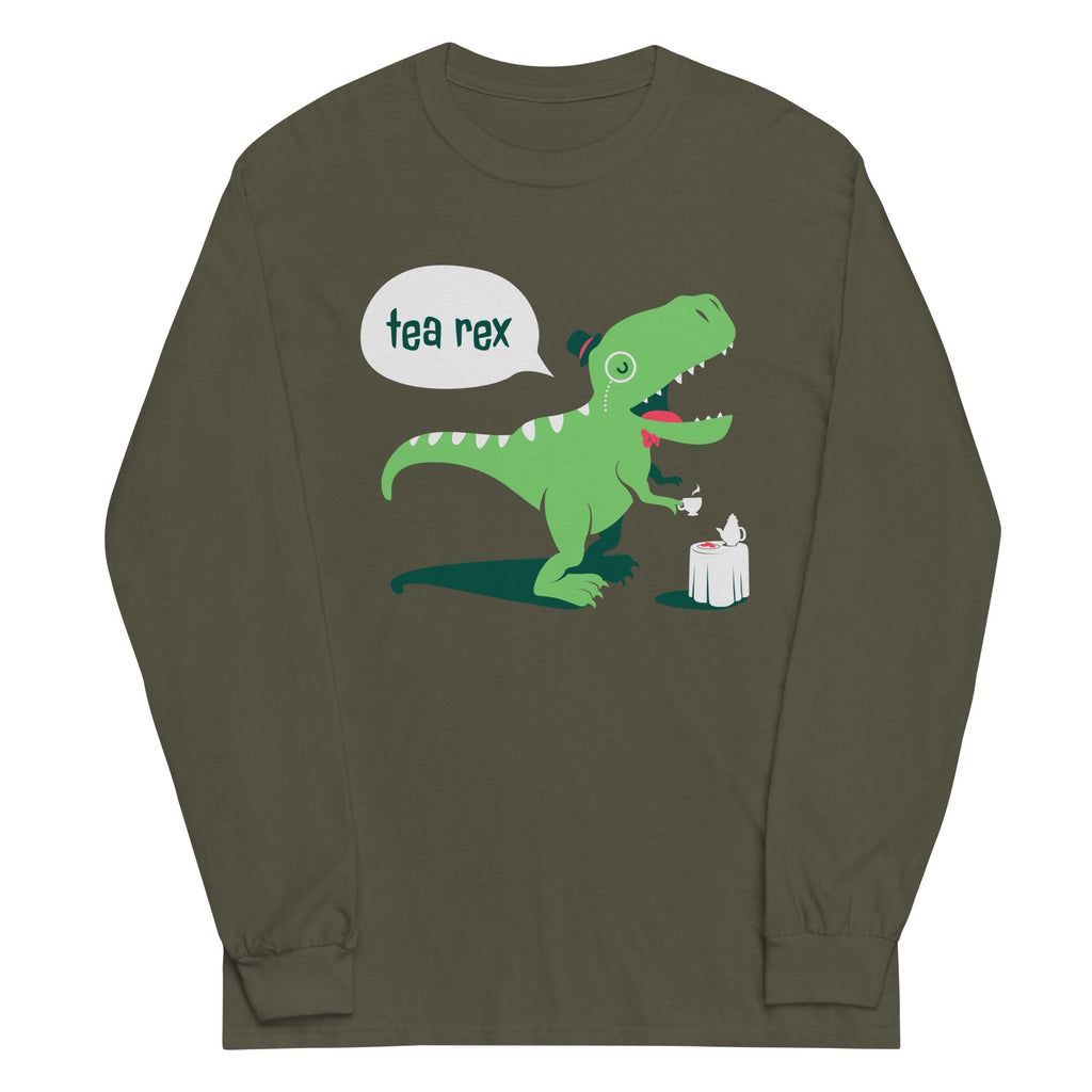 Tea Rex Unisex Long Sleeve Tee Hoodie, Sweatshirt | CoreVibeTees.com (Image 4)