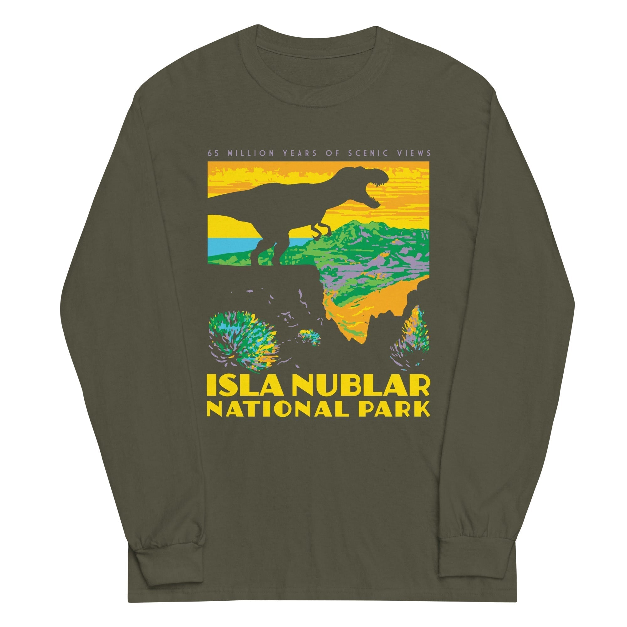 Isla Nublar National Park Unisex Long Sleeve Tee Hoodie, Sweatshirt | CoreVibeTees.com (Image 5)