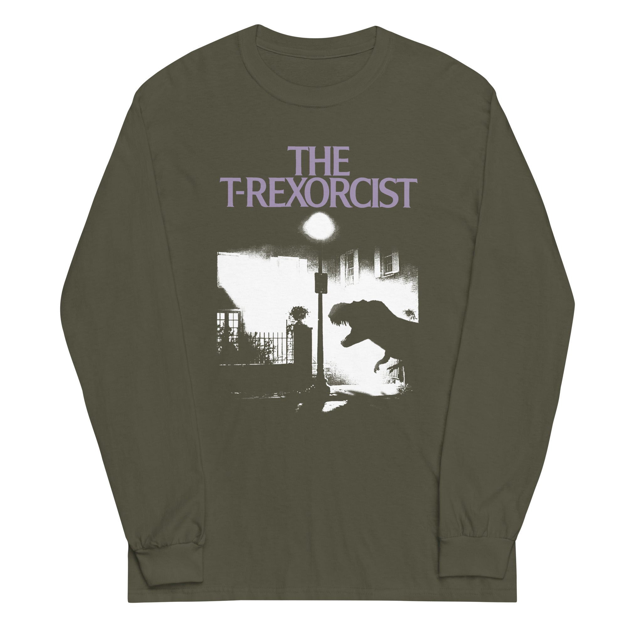 The T-Rexorcist Unisex Long Sleeve Tee Hoodie, Sweatshirt | CoreVibeTees.com (Image 5)