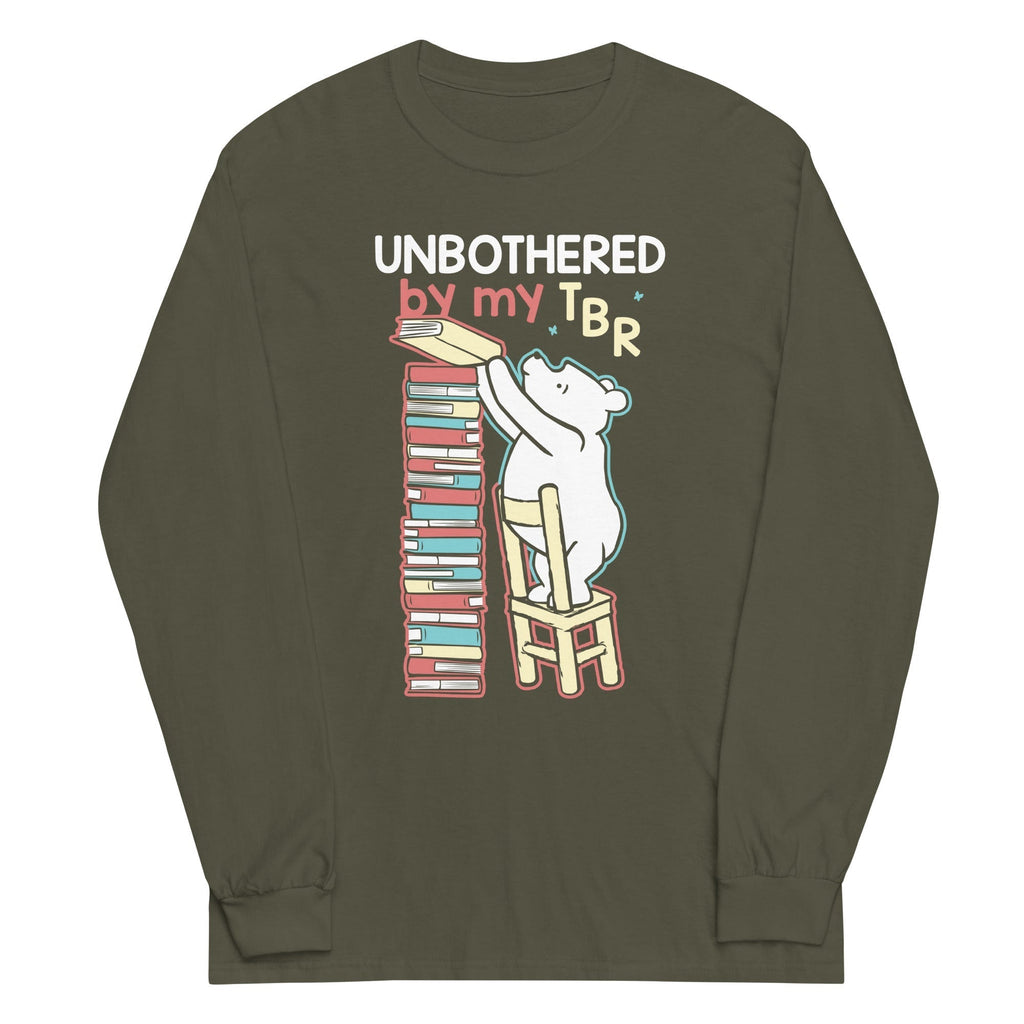 Unbothered By My TBR Unisex Long Sleeve Tee Hoodie, Sweatshirt | CoreVibeTees.com (Image 1)