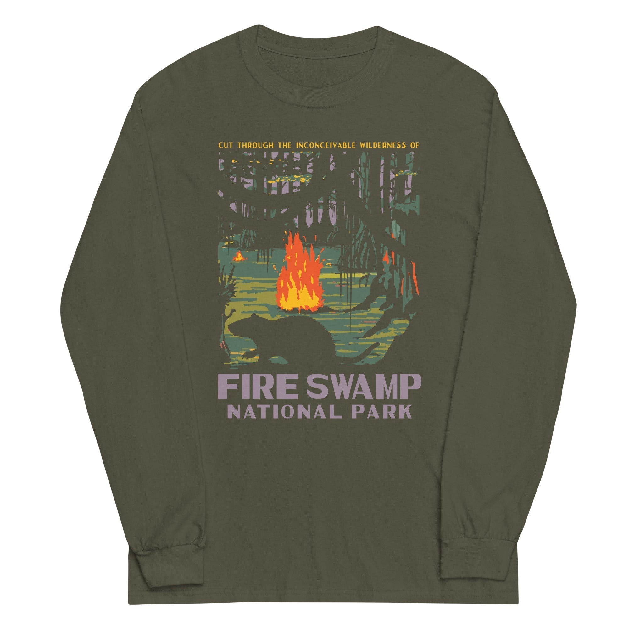 Fire Swamp National Park Unisex Long Sleeve Tee Hoodie, Sweatshirt | CoreVibeTees.com (Image 5)