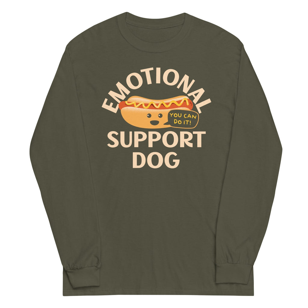 Emotional Support Dog Unisex Long Sleeve Tee Hoodie, Sweatshirt | CoreVibeTees.com (Image 5)