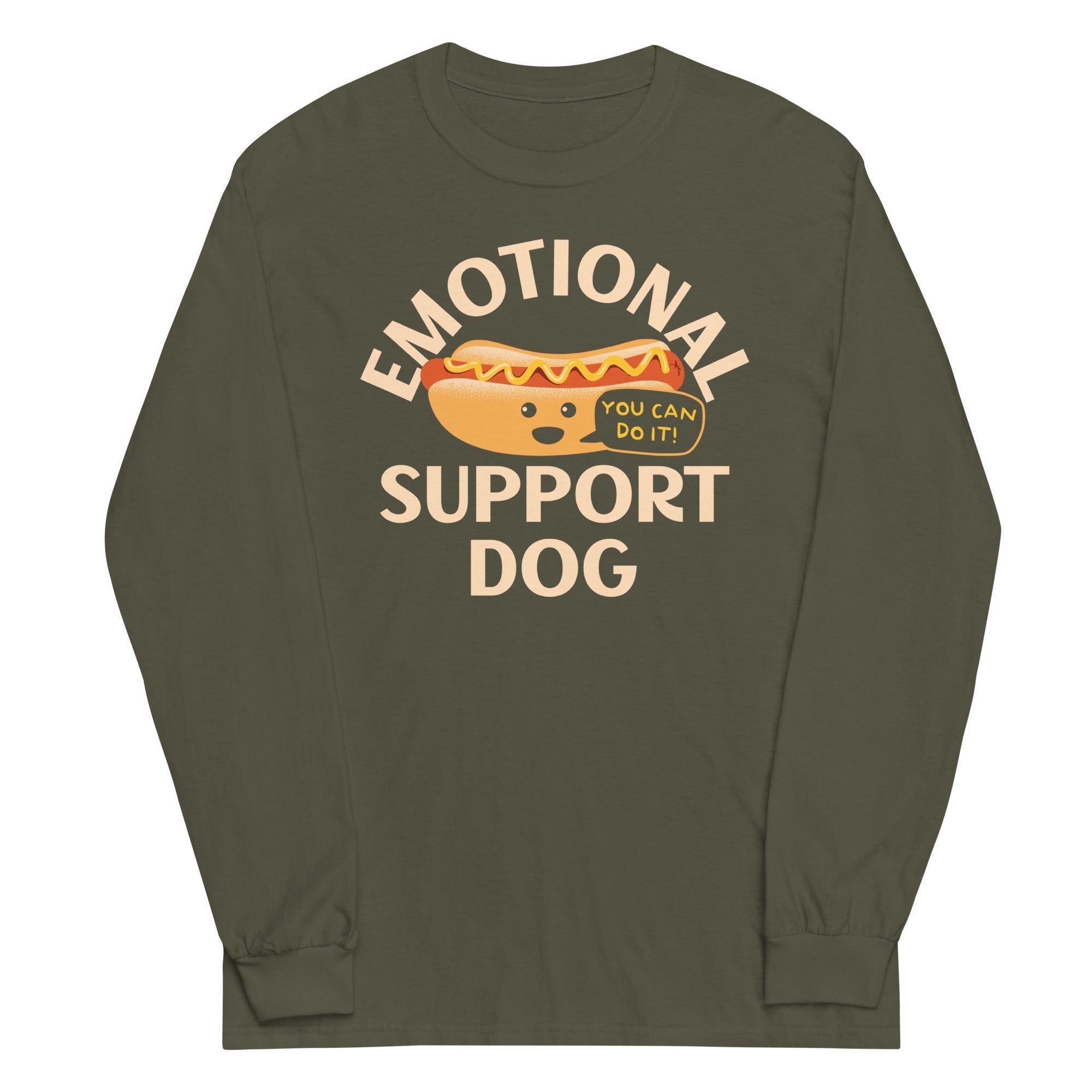 Emotional Support Dog Unisex Long Sleeve Tee Hoodie, Sweatshirt | CoreVibeTees.com (Image 5)