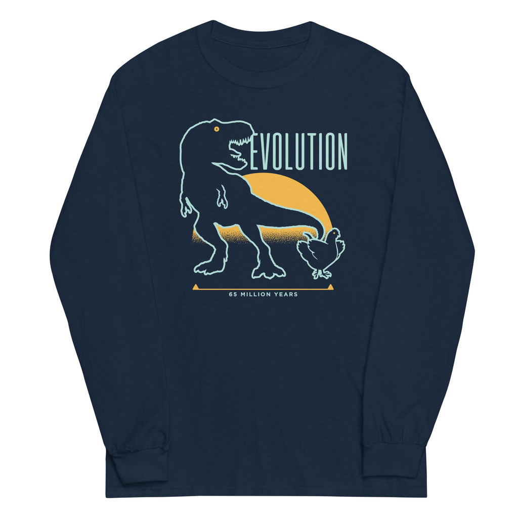 Dinosaur Evolution Unisex Long Sleeve Tee Hoodie, Sweatshirt | CoreVibeTees.com (Image 3)