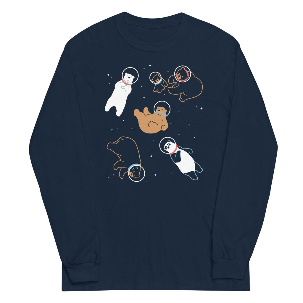 Bears In Space Unisex Long Sleeve Tee Hoodie, Sweatshirt | CoreVibeTees.com (Image 2)