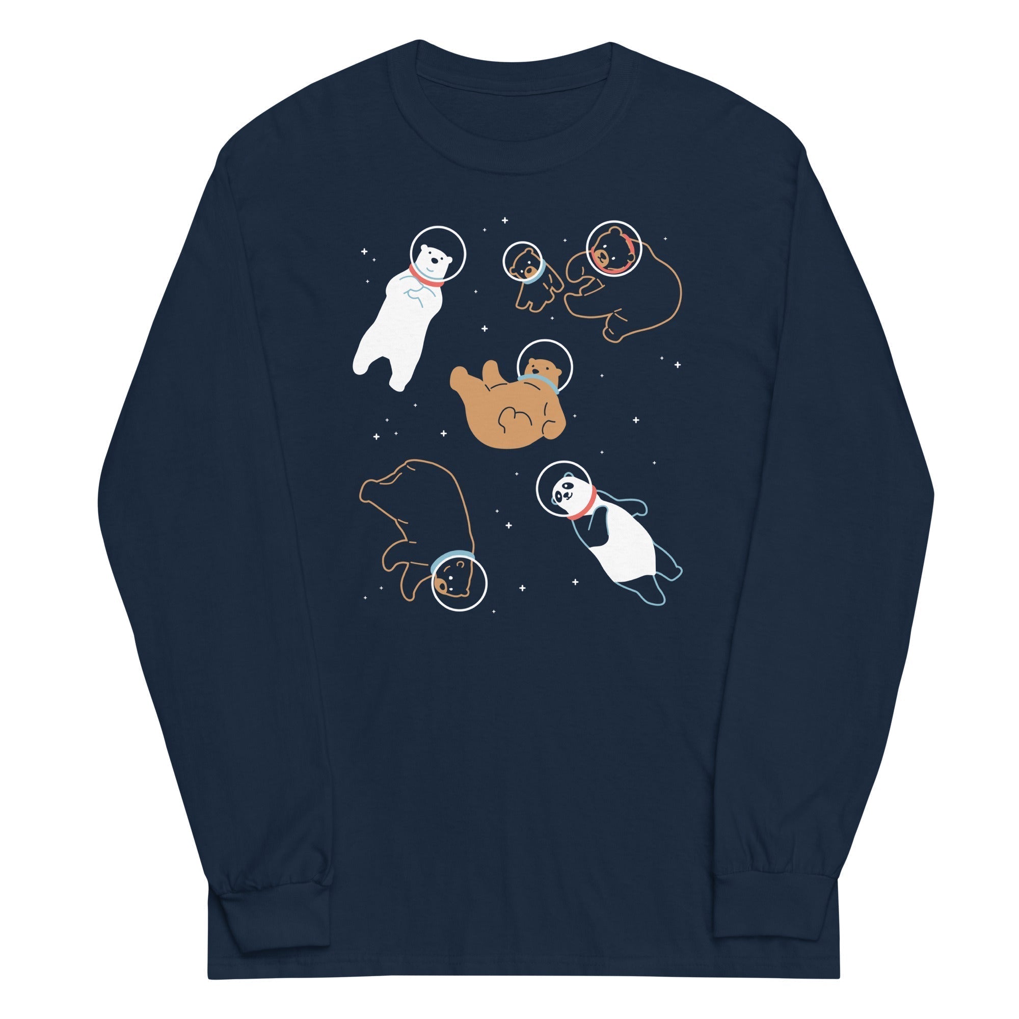 Bears In Space Unisex Long Sleeve Tee Hoodie, Sweatshirt | CoreVibeTees.com (Image 2)