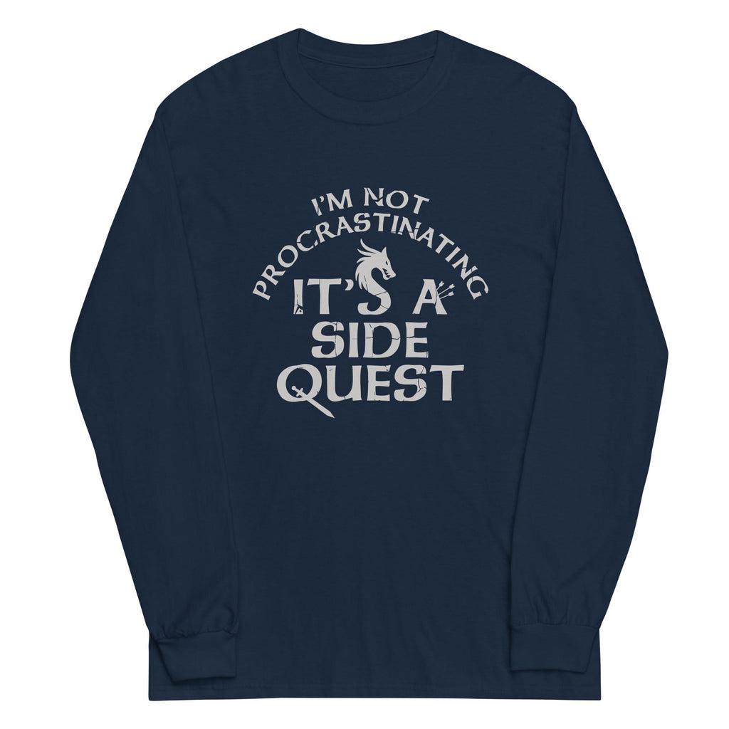 I'm Not Procrastinating, It's A Side Quest Unisex Long Sleeve Tee Hoodie, Sweatshirt | CoreVibeTees.com (Image 2)