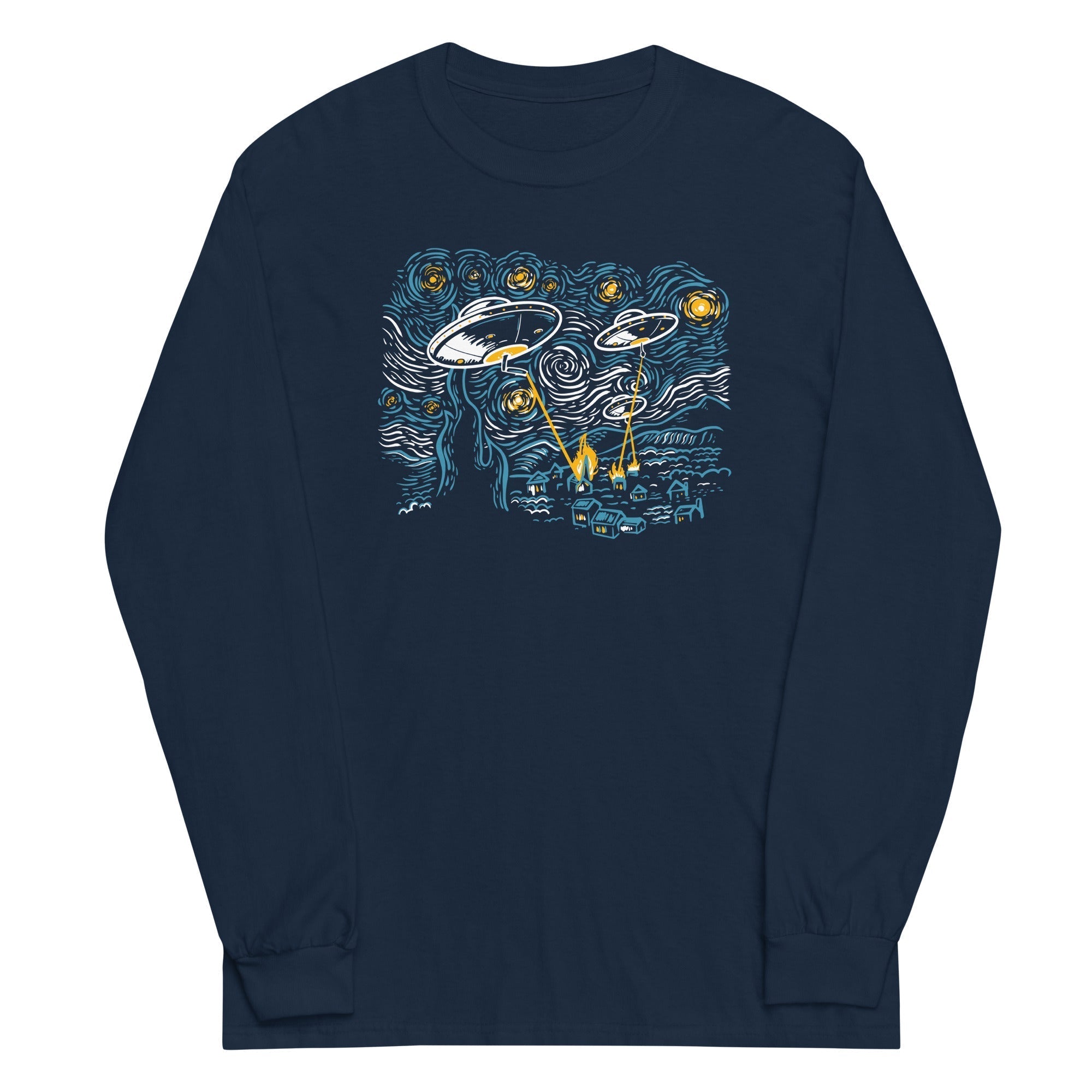 Starry Invasion Unisex Long Sleeve Tee Hoodie, Sweatshirt | CoreVibeTees.com (Image 2)