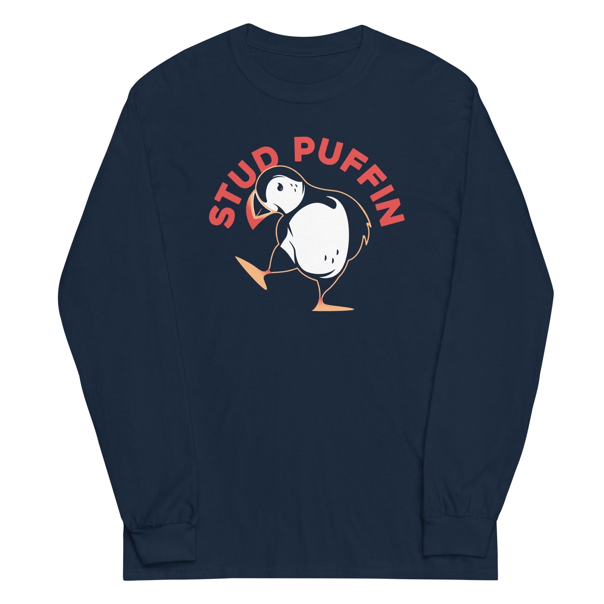Stud Puffin Unisex Long Sleeve Tee Hoodie, Sweatshirt | CoreVibeTees.com (Image 1)