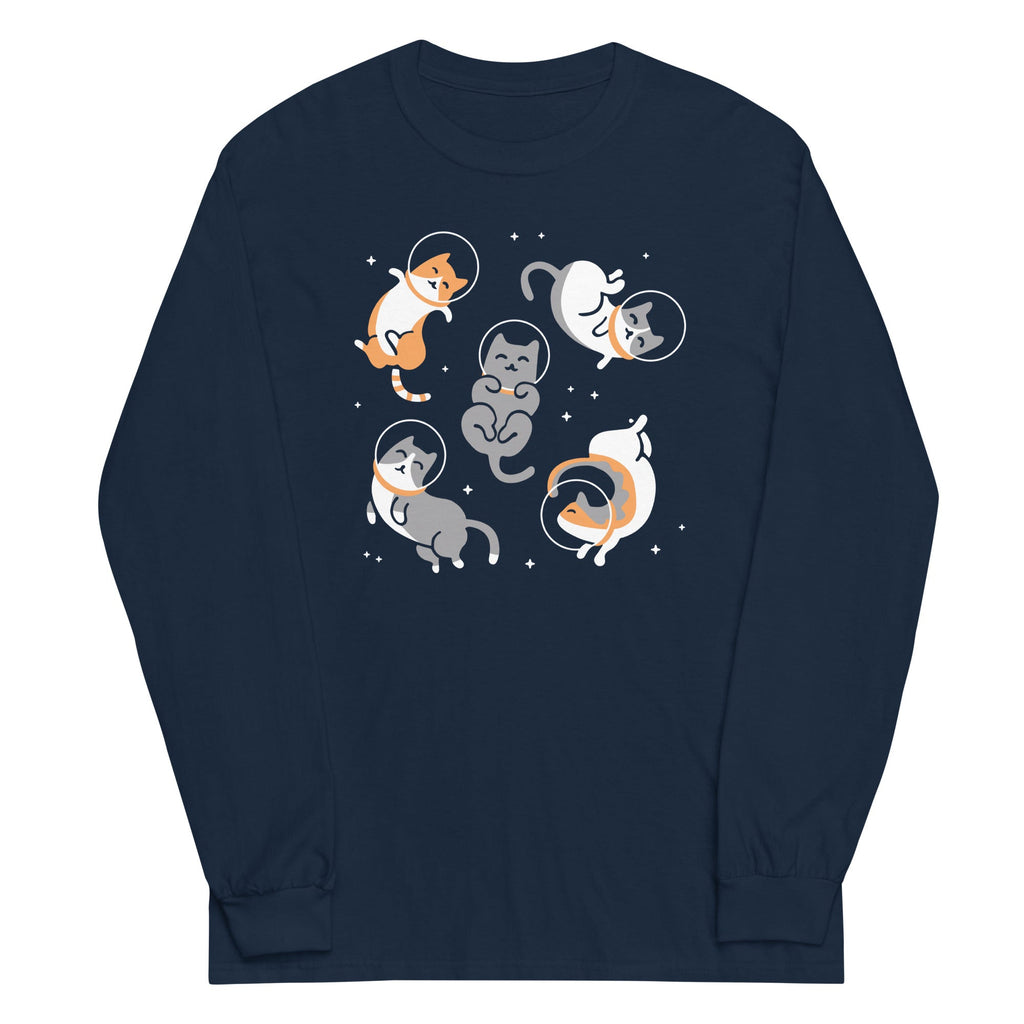 Cats In Space Unisex Long Sleeve Tee Hoodie, Sweatshirt | CoreVibeTees.com (Image 2)