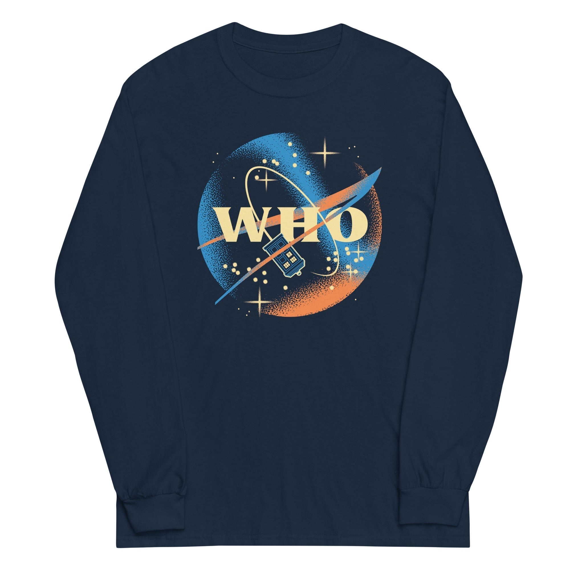 Who Space Administration Unisex Long Sleeve Tee Hoodie, Sweatshirt | CoreVibeTees.com (Image 1)
