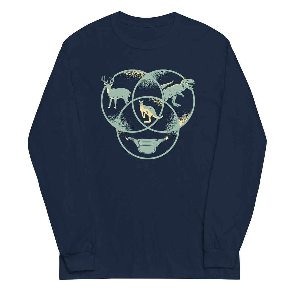 Kangaroo Venn Diagram Unisex Long Sleeve Tee Hoodie, Sweatshirt | CoreVibeTees.com (Image 3)