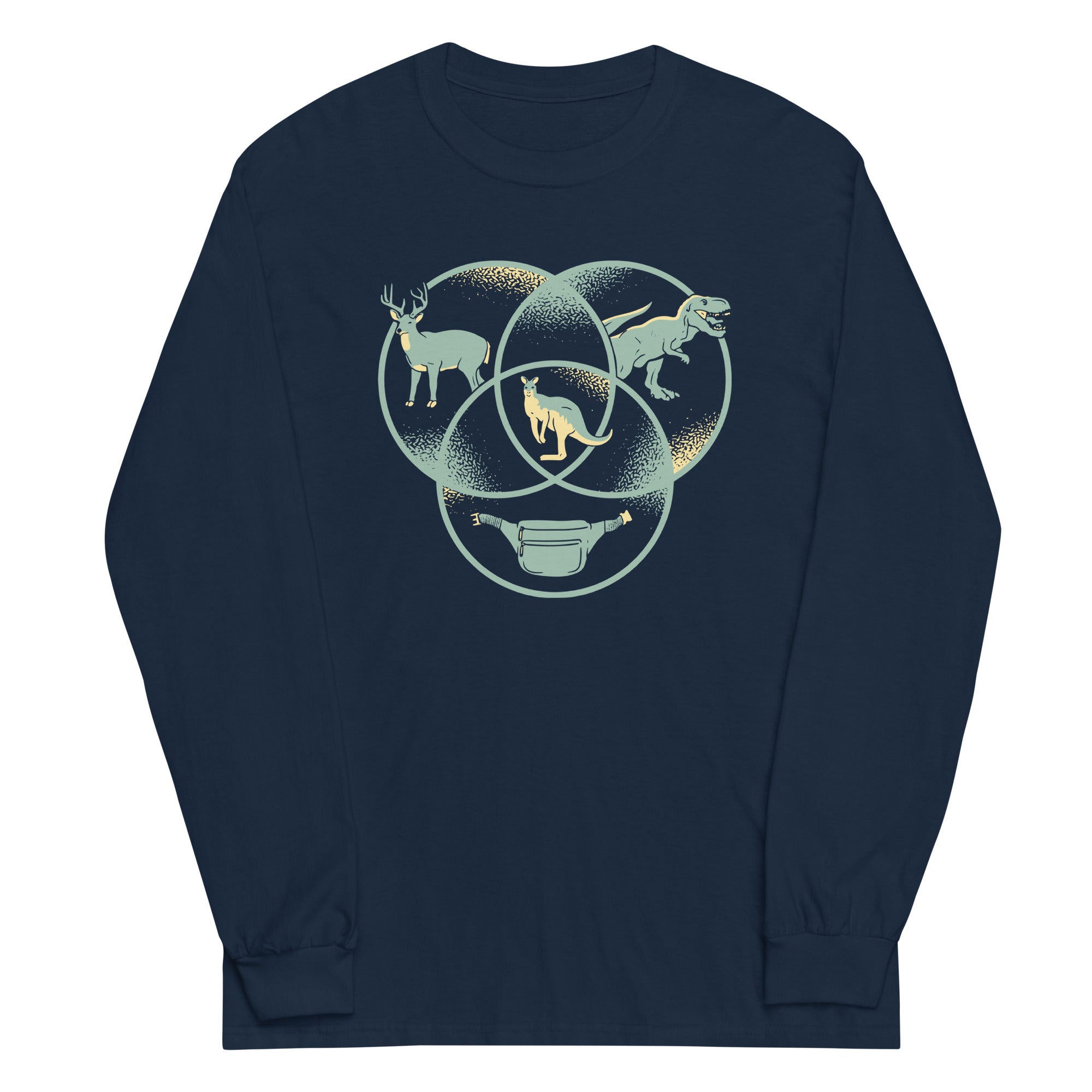 Kangaroo Venn Diagram Unisex Long Sleeve Tee Hoodie, Sweatshirt | CoreVibeTees.com (Image 3)