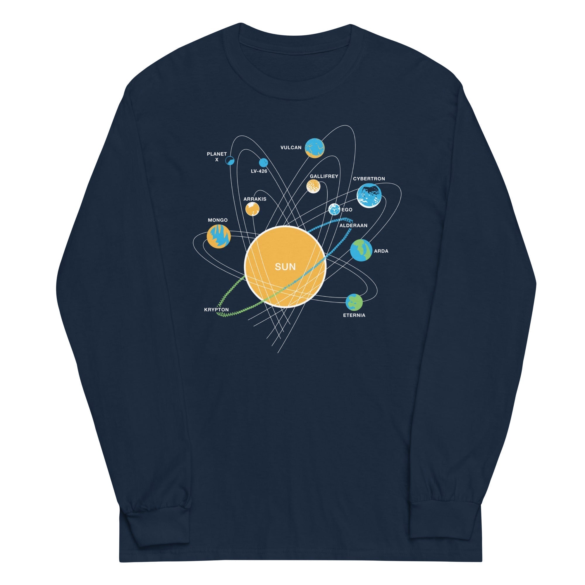 Solar System Unisex Long Sleeve Tee Hoodie, Sweatshirt | CoreVibeTees.com (Image 2)