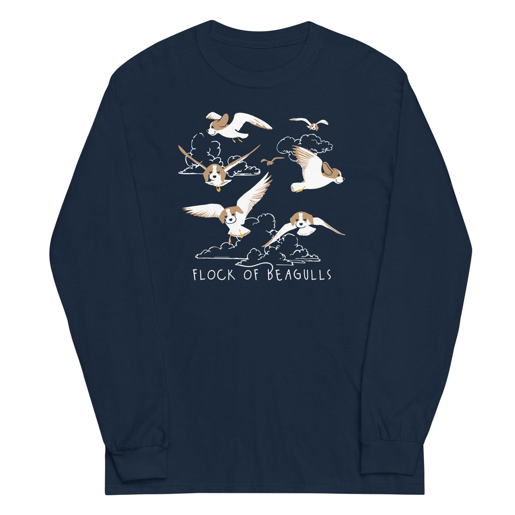 Flock Of Beagulls Unisex Long Sleeve Tee Hoodie, Sweatshirt | CoreVibeTees.com (Image 2)