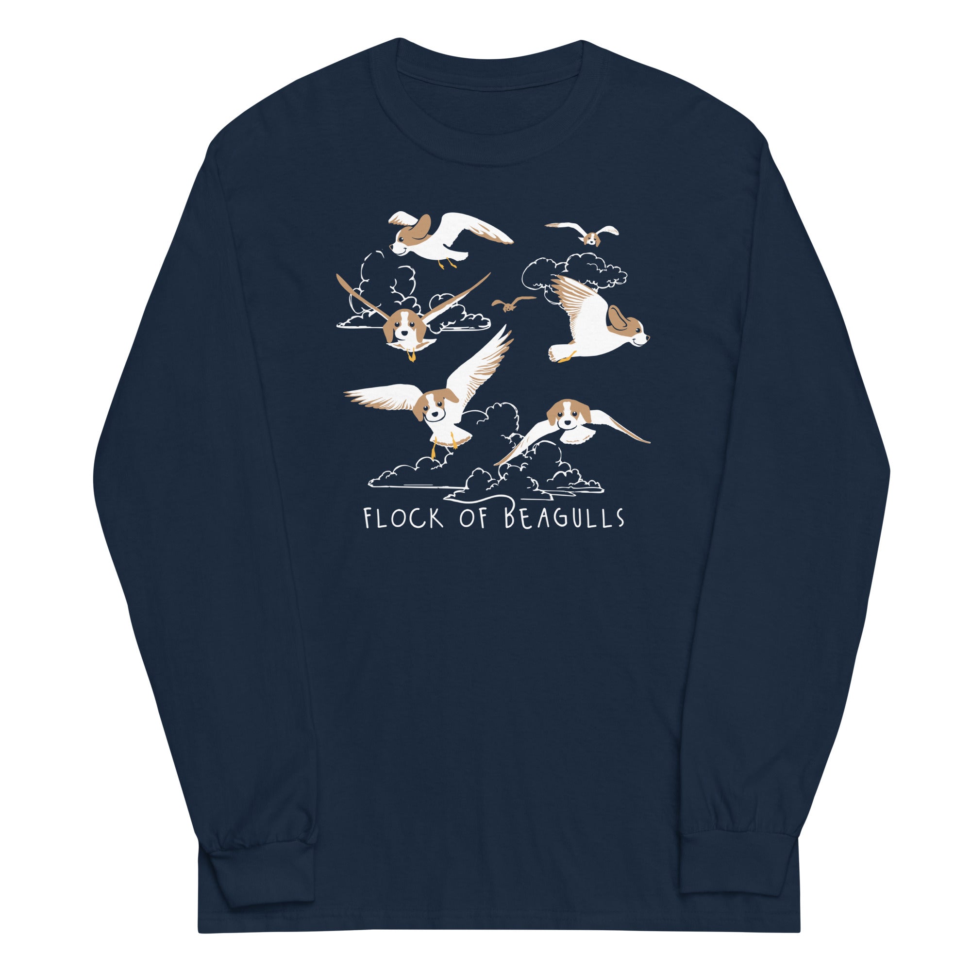 Flock Of Beagulls Unisex Long Sleeve Tee Hoodie, Sweatshirt | CoreVibeTees.com (Image 2)
