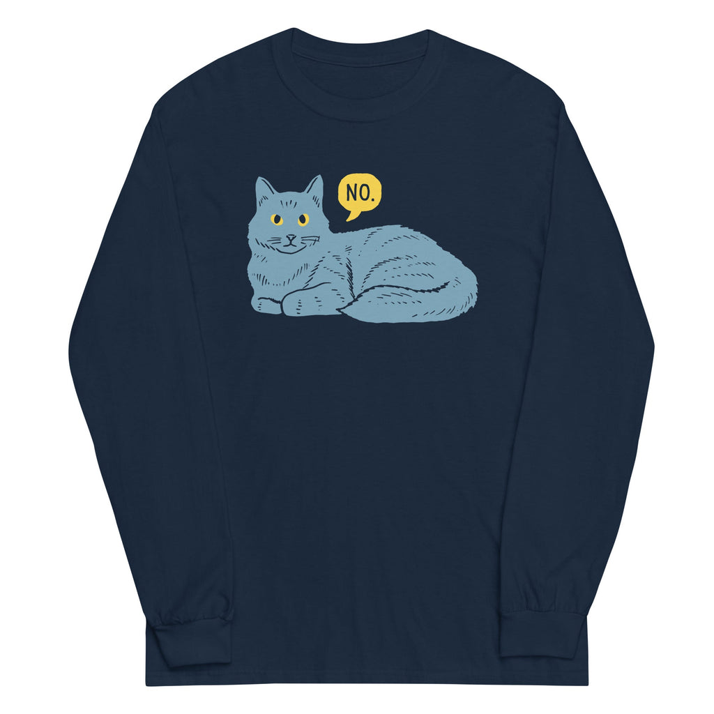 No Cat Unisex Long Sleeve Tee Hoodie, Sweatshirt | CoreVibeTees.com (Image 2)