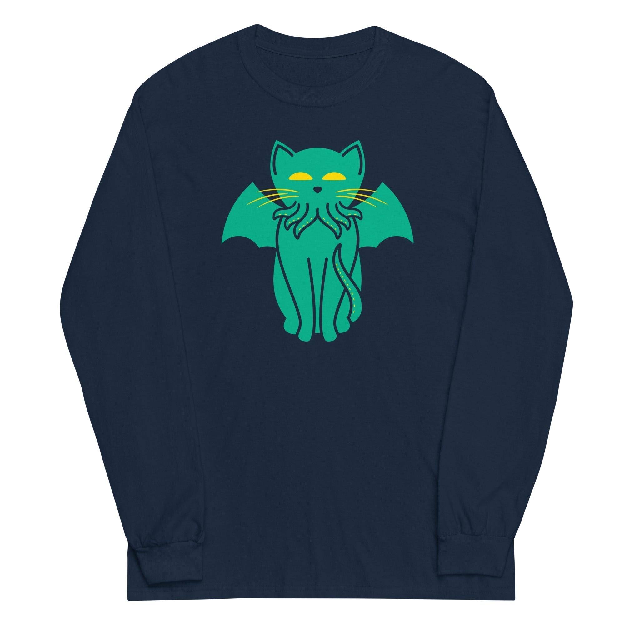 Cathulhu Unisex Long Sleeve Tee Hoodie, Sweatshirt | CoreVibeTees.com (Image 2)