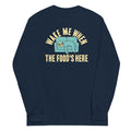 Wake Me When The Food's Here Unisex Long Sleeve Tee Hoodie, Sweatshirt | CoreVibeTees.com (Image 1)