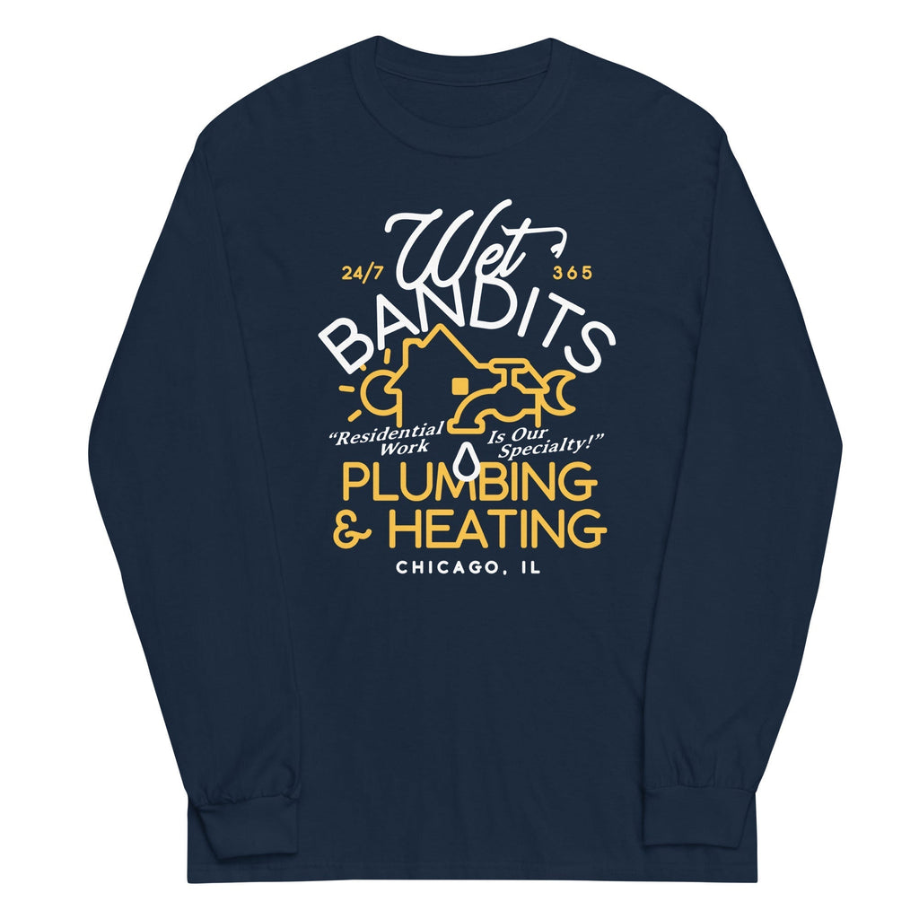 Wet Bandits Plumbing & Heating Unisex Long Sleeve Tee Hoodie, Sweatshirt | CoreVibeTees.com (Image 3)